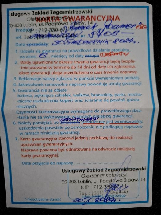 Roamer złoty gwarancja 6mc