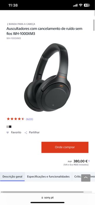 Auriculares Sony WH-1000XM3