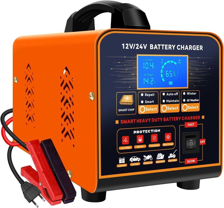 SolaMr Prostownik Automatyczny 12V 24V Ładowarka Tryb zimowy