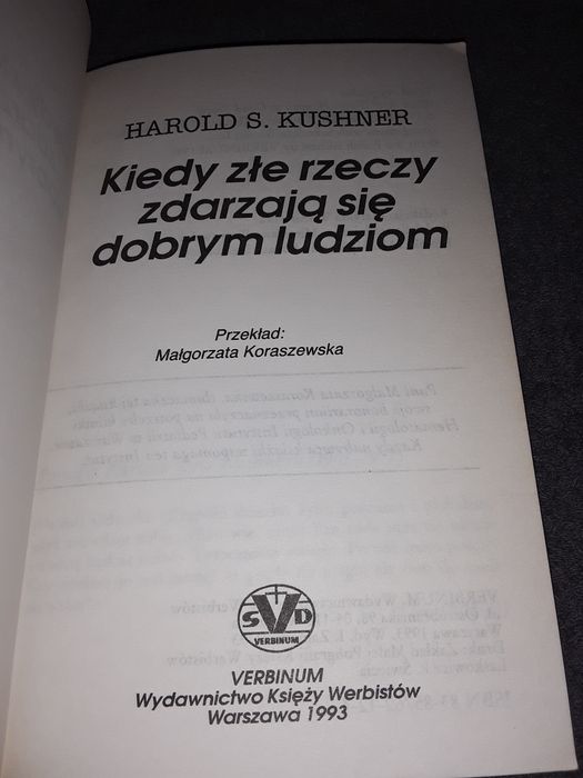 Kiedy złe rzeczy zdarzają się dobrym ludziom Harold kushner