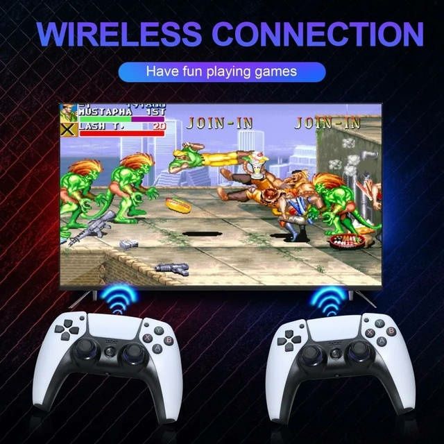 Портативна ігрова консоль приставка з двома джойстиками Wireless  GAME PS Style 64GB 4K 40000 ігр два беспровідних джойстіка