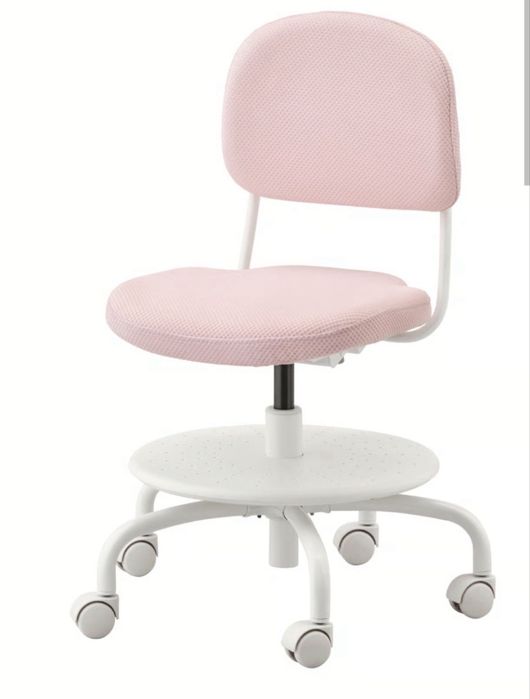 Dziecięcy fotel biurowy IKEA VIMUND różowy