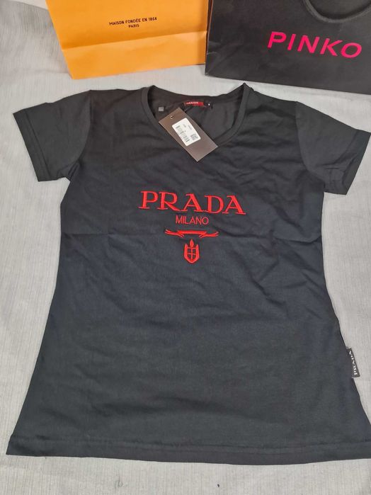 Koszulka damska tshirt Prada kolory krótki rękaw premium S-XXL