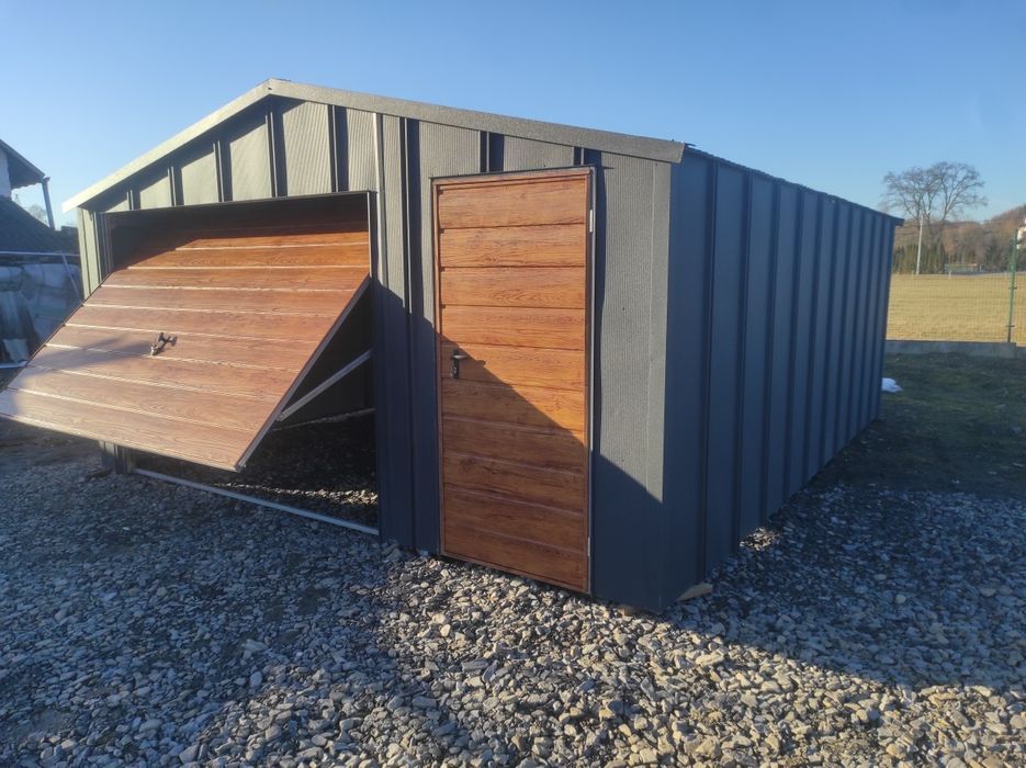 Garaż 5x6na rąbek grafit