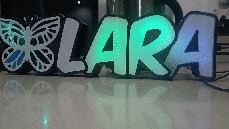 Nome com leds personalizados