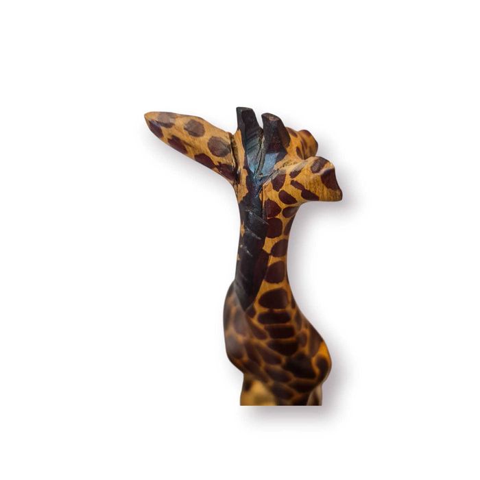 Escultura Decorativa Girafa Madeira – Pintada à Mão | 31 cm