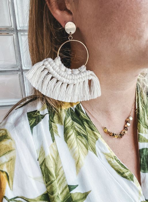 Kolczyki makrama boho prezent panienski wesele urodziny upominek