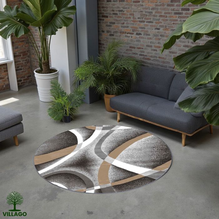 OKAZJA! • Dywan okrągły OVON Villago nowoczesny wzór Melody 90x90 cm