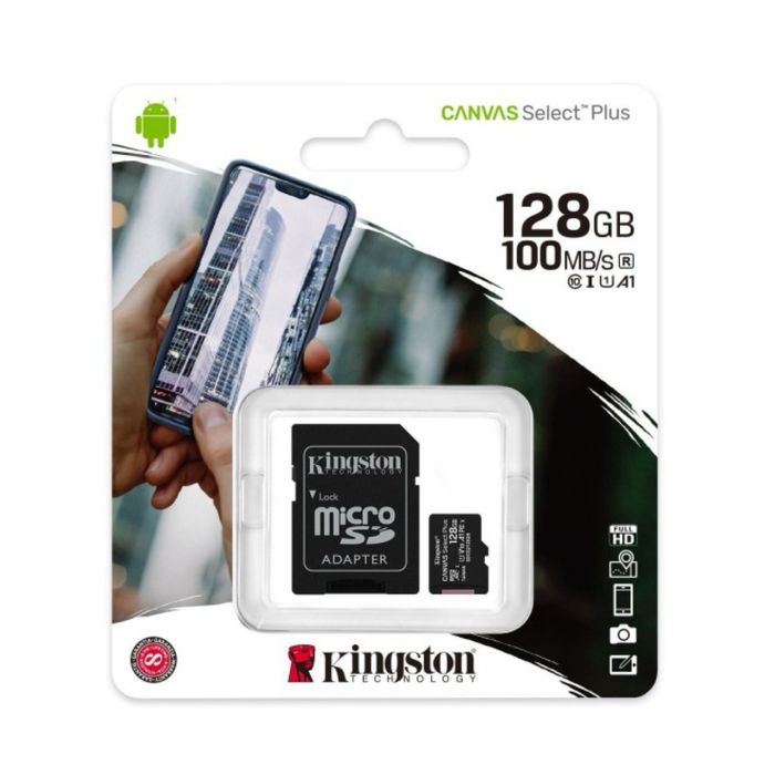 Карта пам'яті Kingston 128GB microSDXC Canvas Select Plus 100R A1 C10