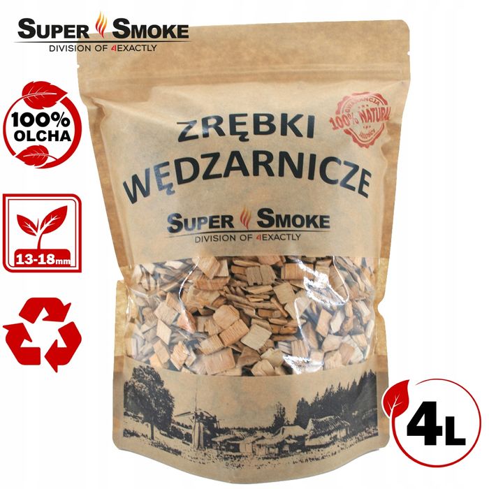 Zrębki Wędzarnicze Super Smoke OLCHA KL-13 (12-18mm) XL 4L Kraft
