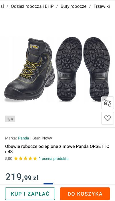 Buty zimowe robocze Panda rozmiar 42