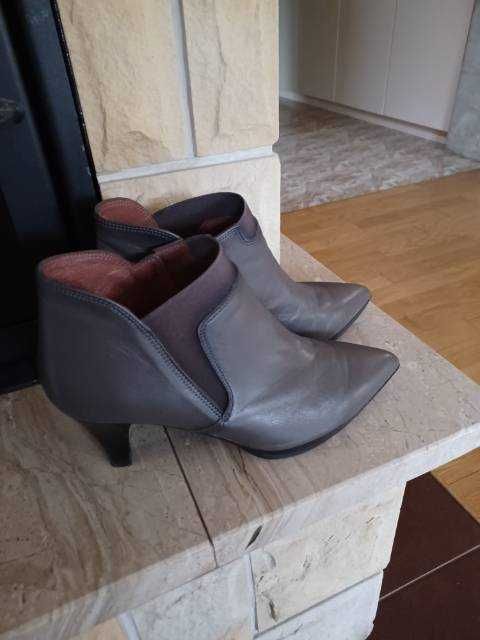 buty damskie Hispanitas skóra ,za kostkę ,na obcasie szare rozmiar 37