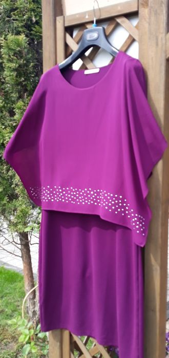 Sukienka elegancka  -fuksja.fiolet rozm.44