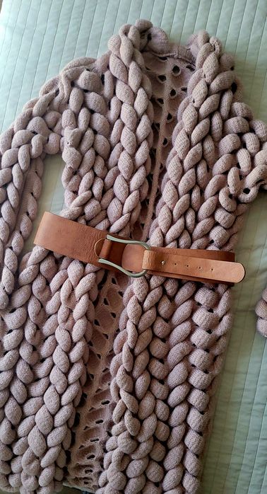 Luksusowy, premium sweter kardigan o grubym splocie, rozmiar uniwersal