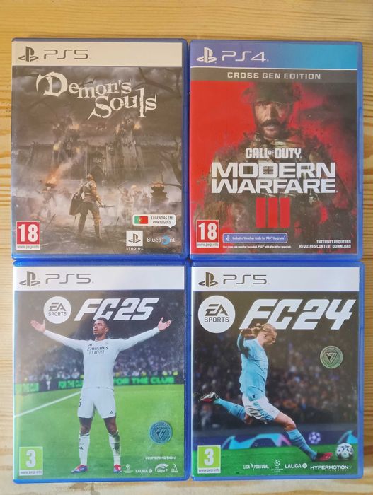 Jogos PS4 PS5 Call of Duty Modern Warfare III Demon's Souls FC 25 24