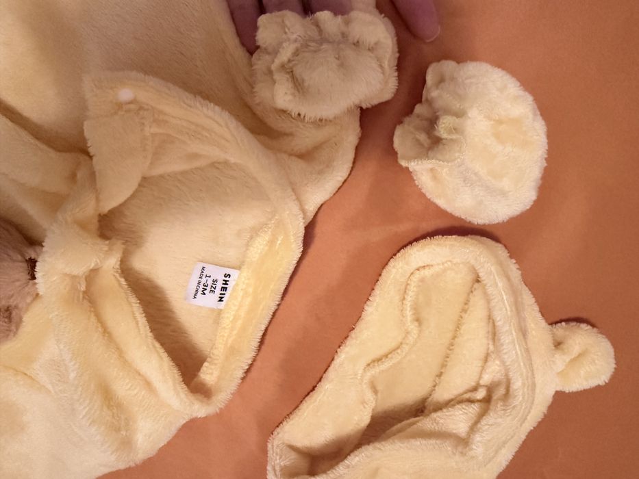 Babygrow bebe fatinho com luvas e gorro