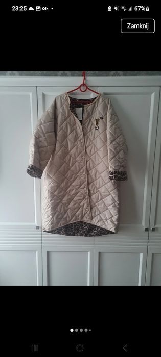 Płaszcz pikowany damski oversize