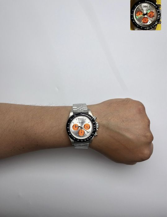 Invicta 31003, чоловічий сріблястий годинник, інвікта хронограф