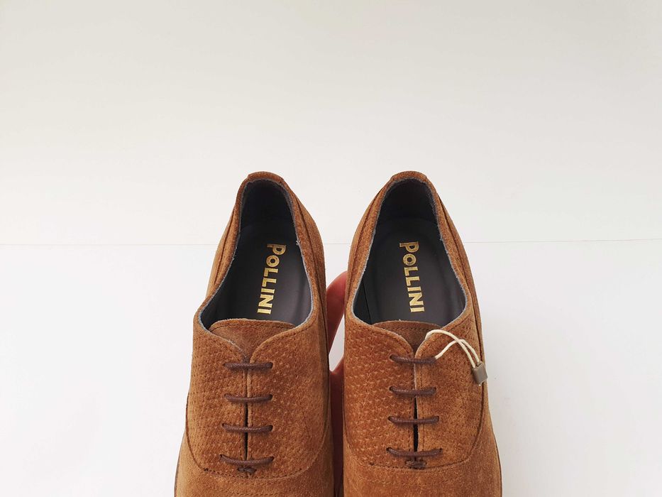 Мужские замшевые туфли Pollini 40 25.5 см 6 UK коричневые
