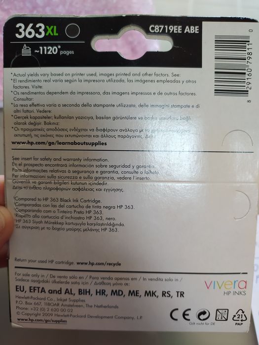 Tinteiro HP 363XL preto black