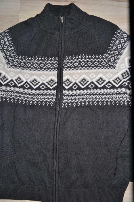 1^  Bonprix duży rozpinany  sweter wzór norweski  XL
