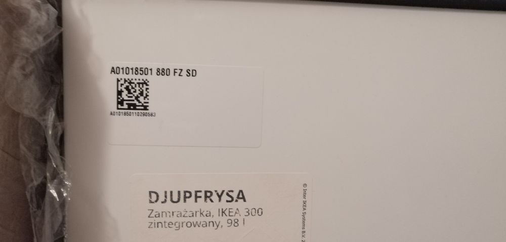 Zamrażarka Djupfrysa 98 l, podblatowa Ikea 300