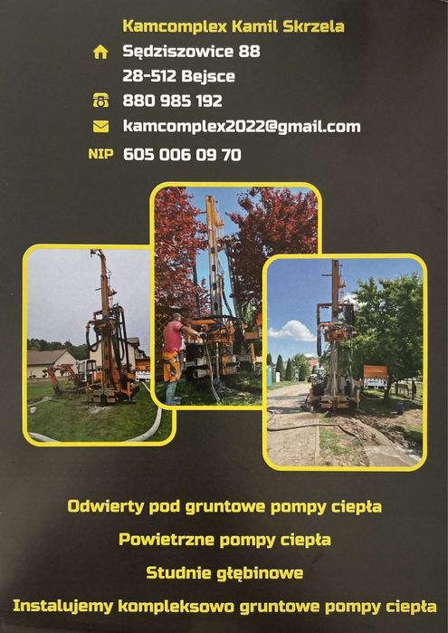 Studnie głębinowe,wiercenie studni,odwierty pod gruntowe pompy ciepła