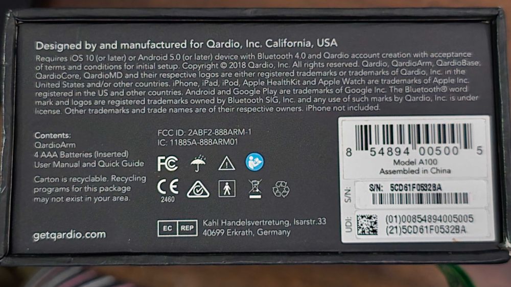 Inteligentny Ciśnieniomierz Naramienny QardioArm A100