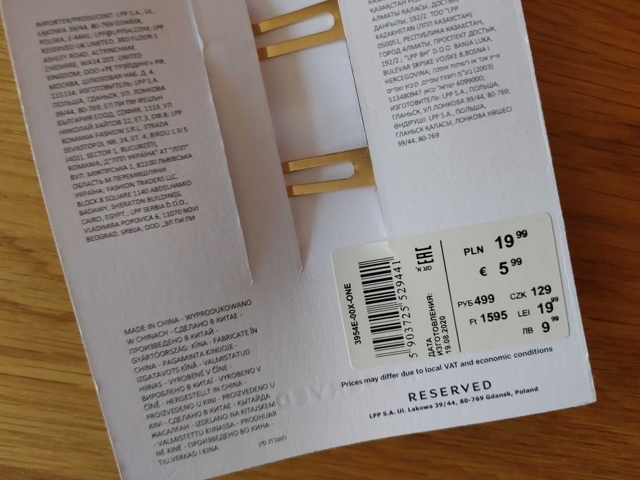 Reserved 2 duże spinki złoto białe koraliki kobieta dziewczynka nowe