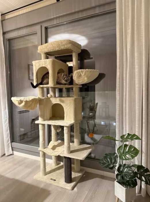 Drapak dla kota XXL wysoki 175CM stabilny wieżą domek hamak legowisko