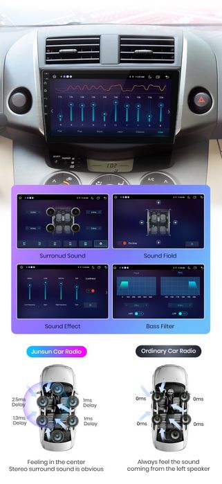 Rádio 9" android Toyota Rav4 de 2005-13 CARPLAY WIFI GPS