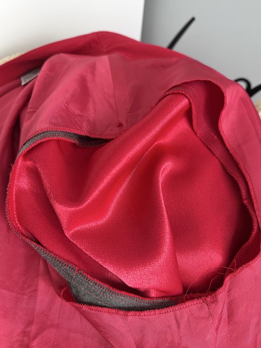 Czerpwna dluga marynarka z satyna niepowtarzalna plus size xxl 44