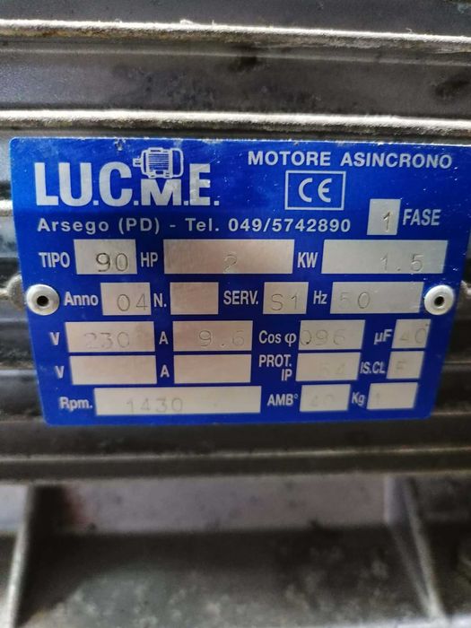 Motor monofásico 1.5Kw 230V 1430 rpm