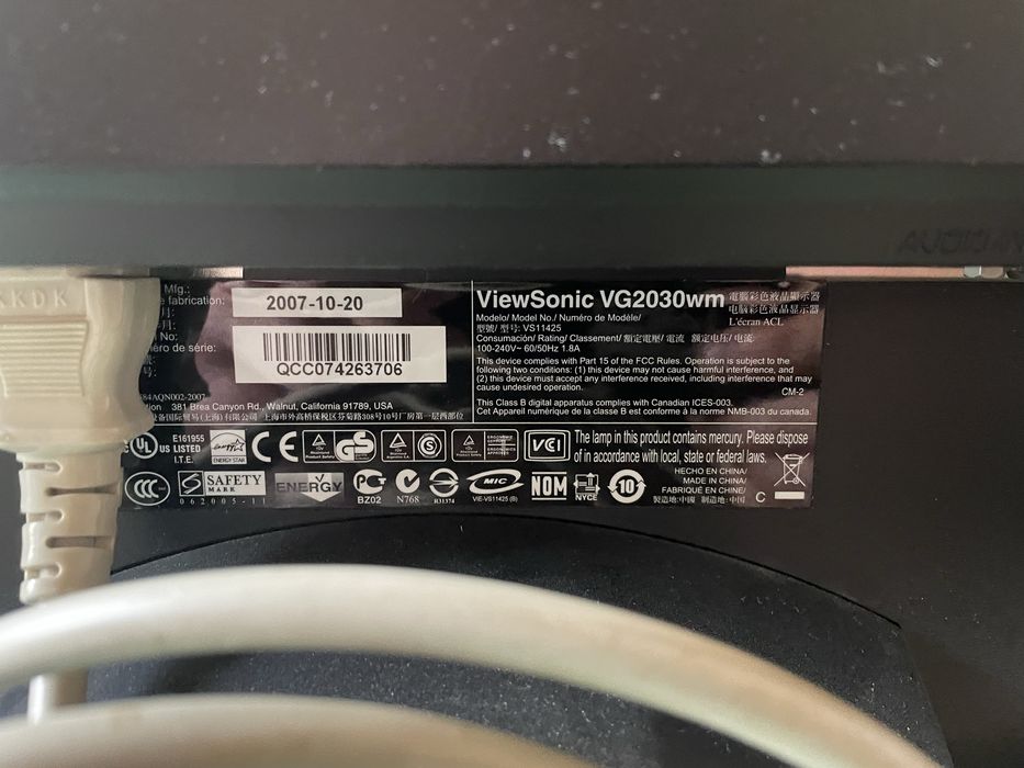 Монітор 20 дюймів viewsonic vg2030vm