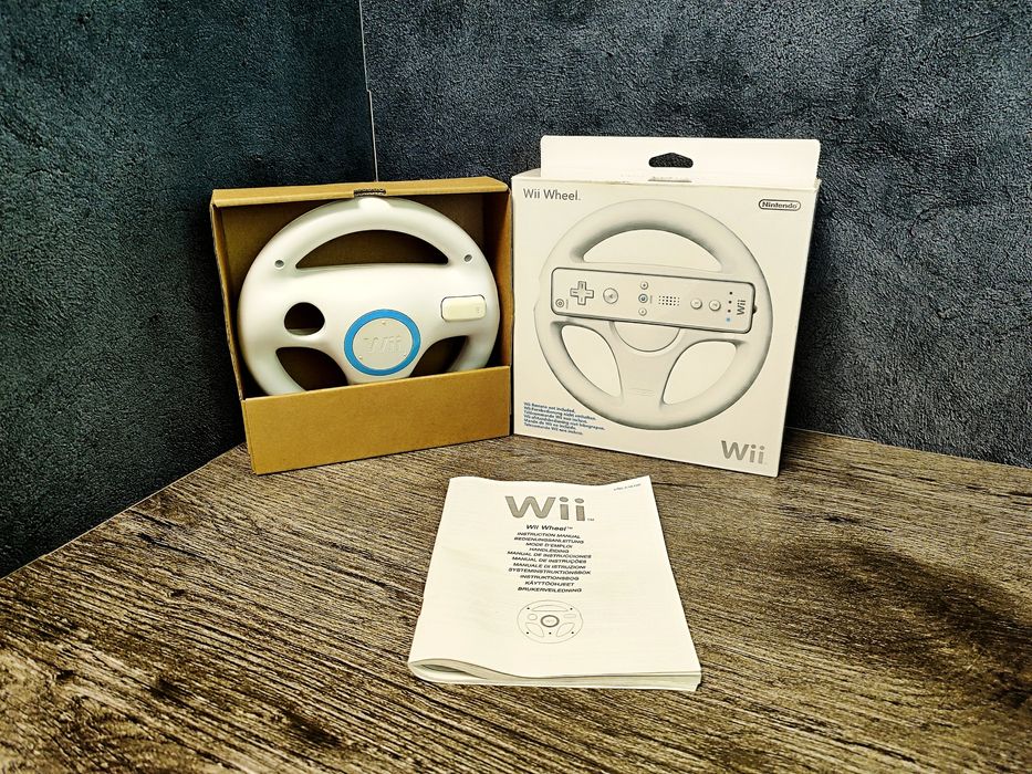 Nintendo Wii Wheel оригінал Nintendo кермо для Mario Kart Wii Wii U PAL комплект коробка мануал аксесуар Wii Remote Wheel