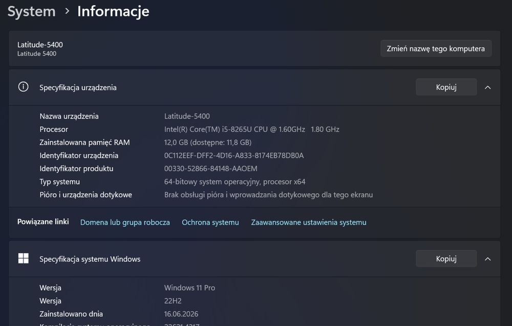 Dell Latitude 5400 12/256
