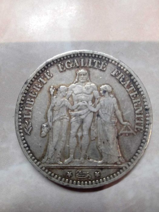 Moedas 5 fr. Belgas e francesa