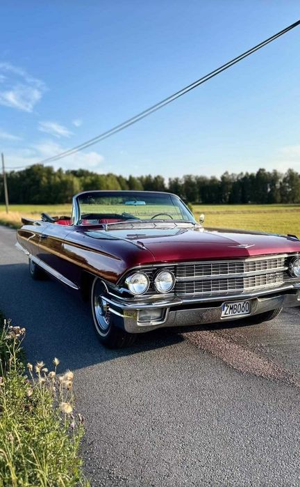 Cadillac 1962 kabriolet cabrio czerwony klasyk auto samochód do ślubu