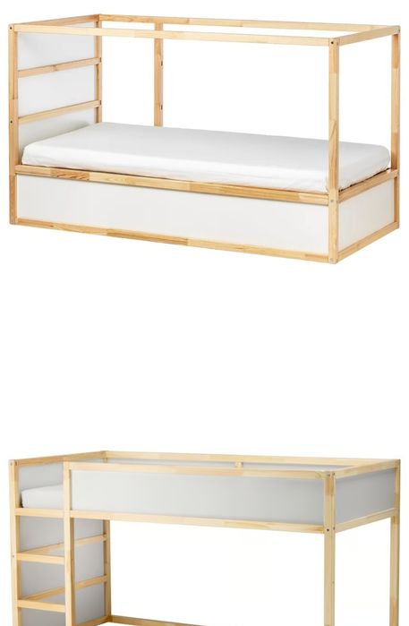 KURA Cama reversível, branco/pinho, 90x200 cm
Cama reversível, branco/