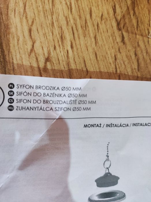 Nowy syfon do brodzika