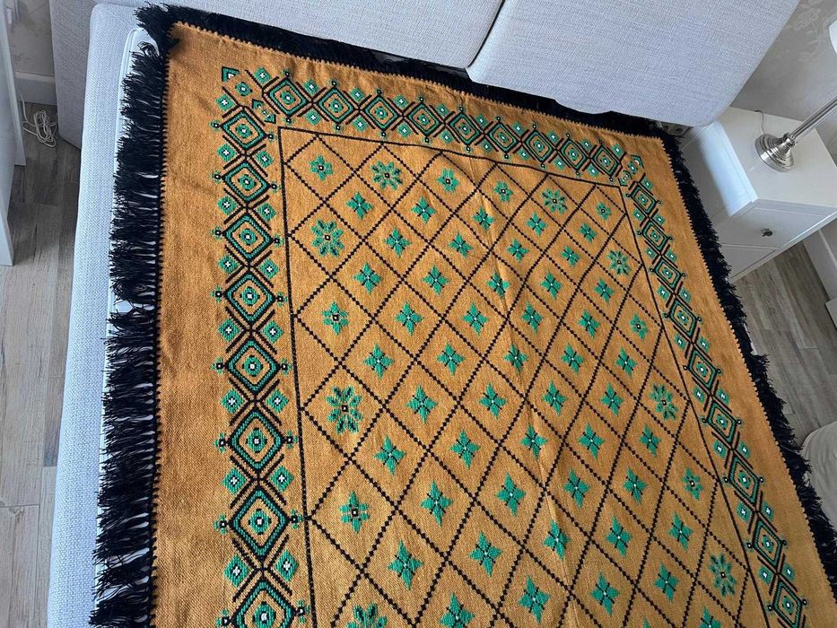 Haftowana narzuta kapa ręcznie robiona NOWY rękodzieło pled kilim koc
