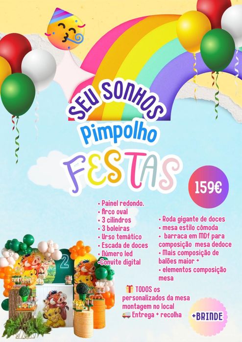 Pegue e monte e festas prontas decoradas