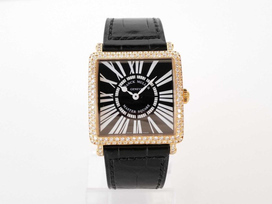 Franck Muller Master Square 18K Rose Gold Diamonds Black