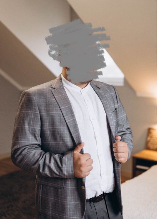 Чоловічий піджак і лляна рубашка (на весілля)