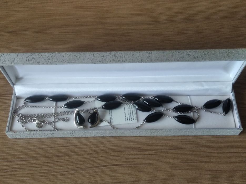 Колье и серьги серебряные