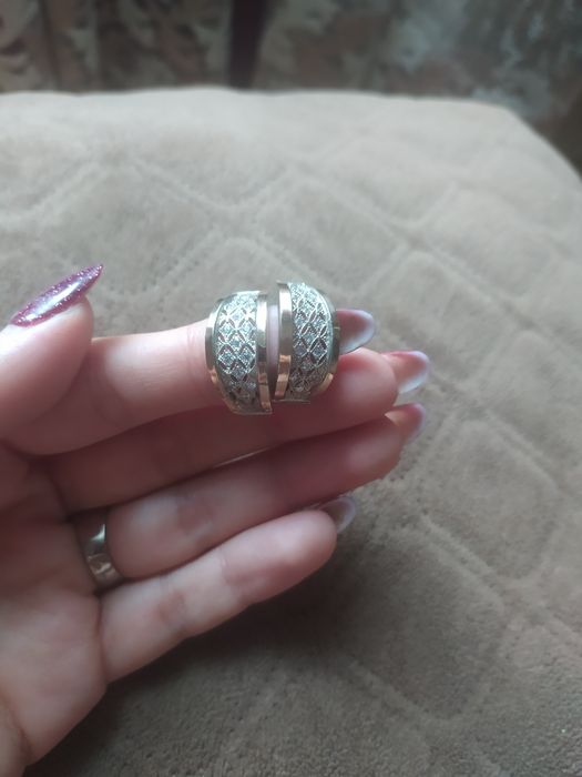 Набір прикрас із срібла з пластинами золота