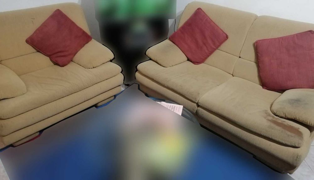 Conjunto SOFÁ Portugal (2 e 1 lugar) + Puff