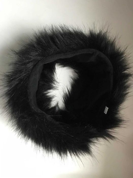 Повязка шарф шапка как новая пушистая меховая черная