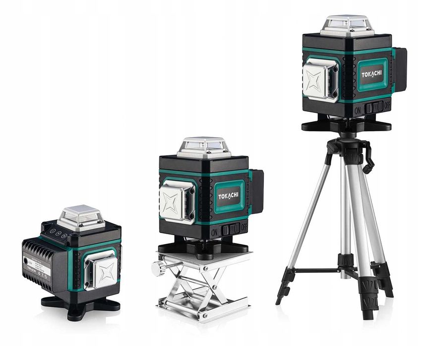 Zestaw poziomica LASEROWA 16 linii LASER KRZYŻOWY 15 elementów walizka