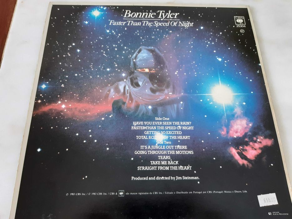 Álbum vinil Faster than the Speed of Night  de Bonnie Tyler, 1983